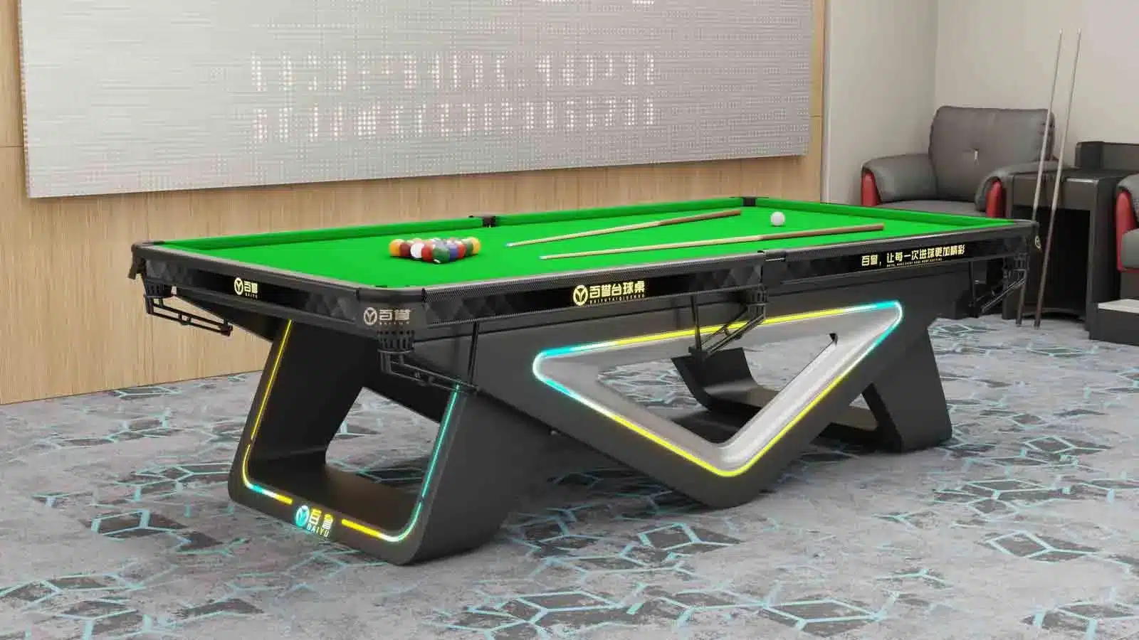 chinese billiard table in room