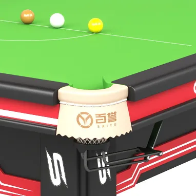 snooker table detail pocket red